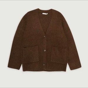 Oak + Fort Brown Relaxed Fit Cardigan